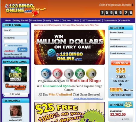 123BingoOnline Lobby